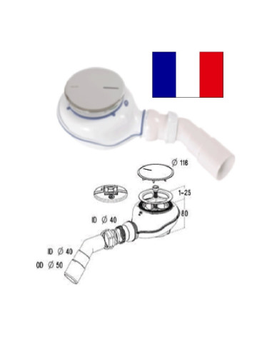 Shower syphon D90x40/50KK 0205703, D90X40/50 - 1