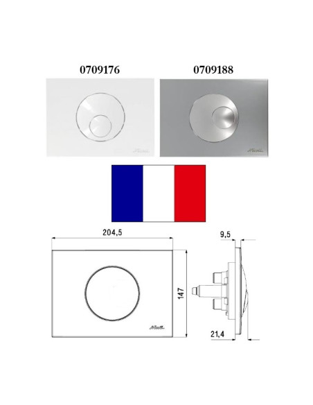WC loputuskasti nuup, kroom(sisseeh), HROMS - 1
