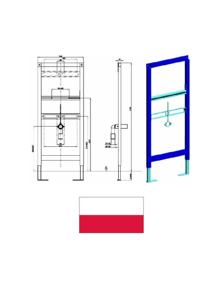 Concealed frame for sink 1185mm, 90.609.00 - 1
