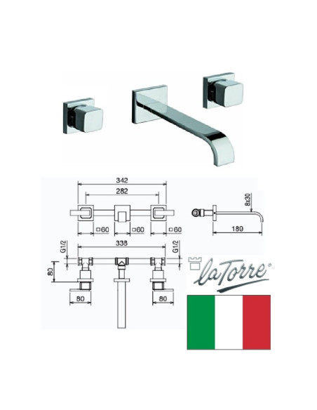 Sink faucet concealed 28280ST CUBIC, JAVA - 1 Sink faucet concealed 28280ST CUBIC, JAVA - 1