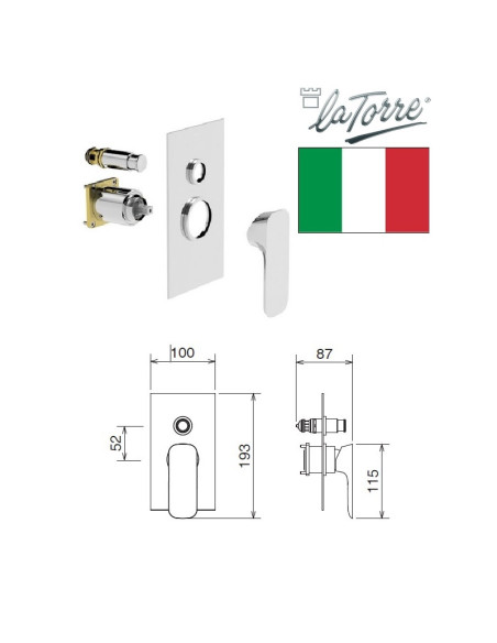 Shower faucet concealed with switch44050, LAGHI