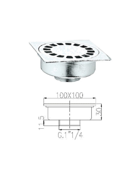 Трап 100х100 917 хром, 1.1/4 - 1 Трап 100х100 917 хром, 1.1/4 - 1