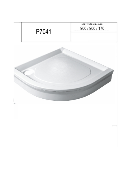 Dušas paliktnis "SPN P 7041",  R 500, 900 x 900 - 3 Dušas paliktnis "SPN P 7041",  R 500, 900 x 900 - 3