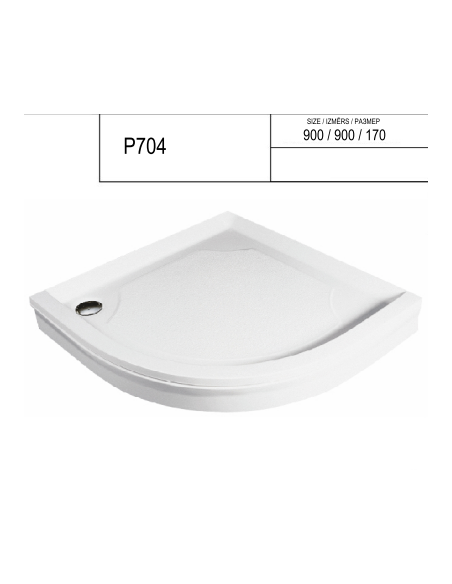 Dušas paliktnis "SPN P 704",  R 550, 900 x 900 - 1