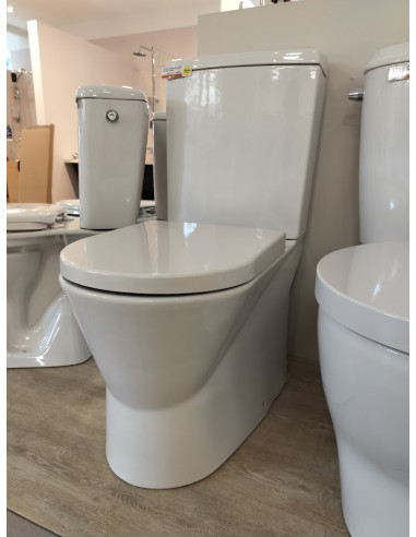 Sanindusa freestanding toilet with lid 65W/D, floor outlet, white - 5