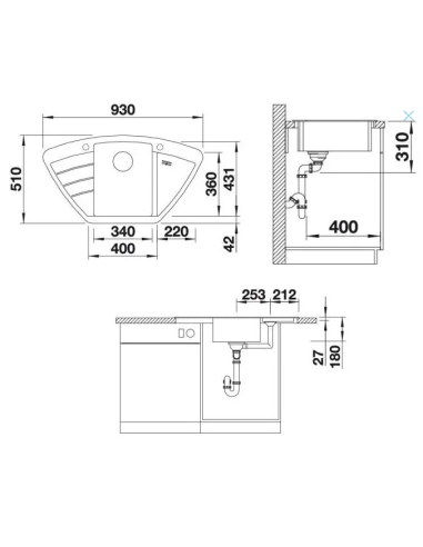 copy of Sink Blanco BLANCO DELTA II SILG PDUR Anthracite - 2