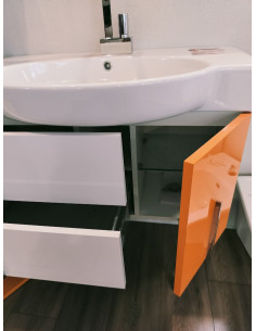 Skapītis izlietnei 80 15082,balts/oranžs - 1 2