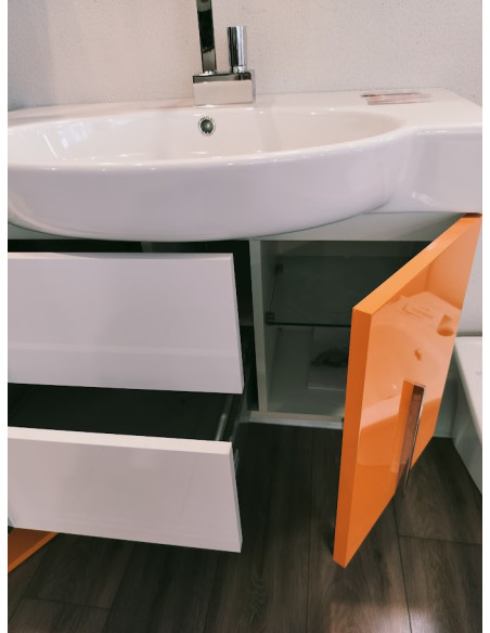 Skapītis izlietnei 80 15082,balts/oranžs - 2