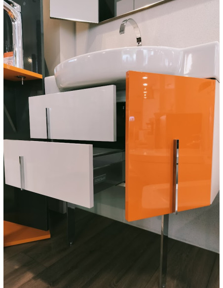 Skapītis izlietnei 80 15082,balts/oranžs - 4