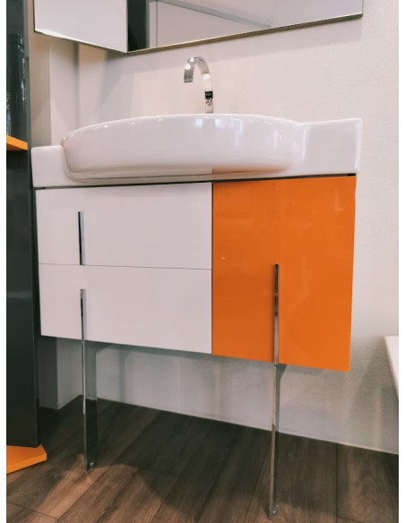 Skapītis izlietnei 80 15082,balts/oranžs - 5