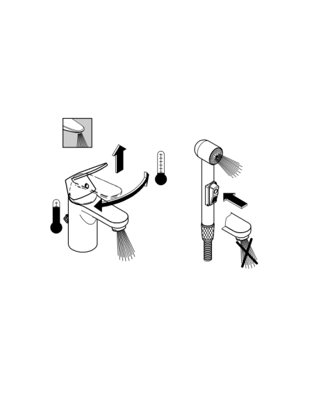 Grohe BauEdge - Смеситель для раковины с биде-душем, хром 23757000 - 3